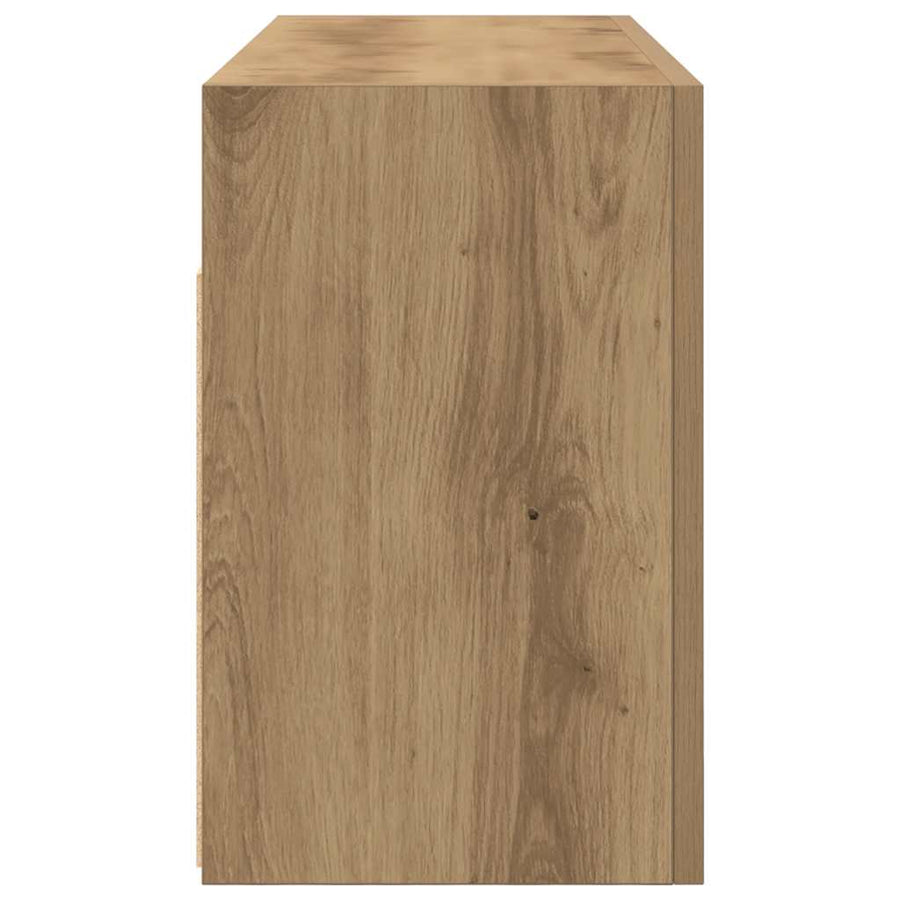 Badkamerwandkast Bewerkt Hout Artisanaal Eikenkleur 80 x 25 x 40 cm artisanaal eikenkleurig
