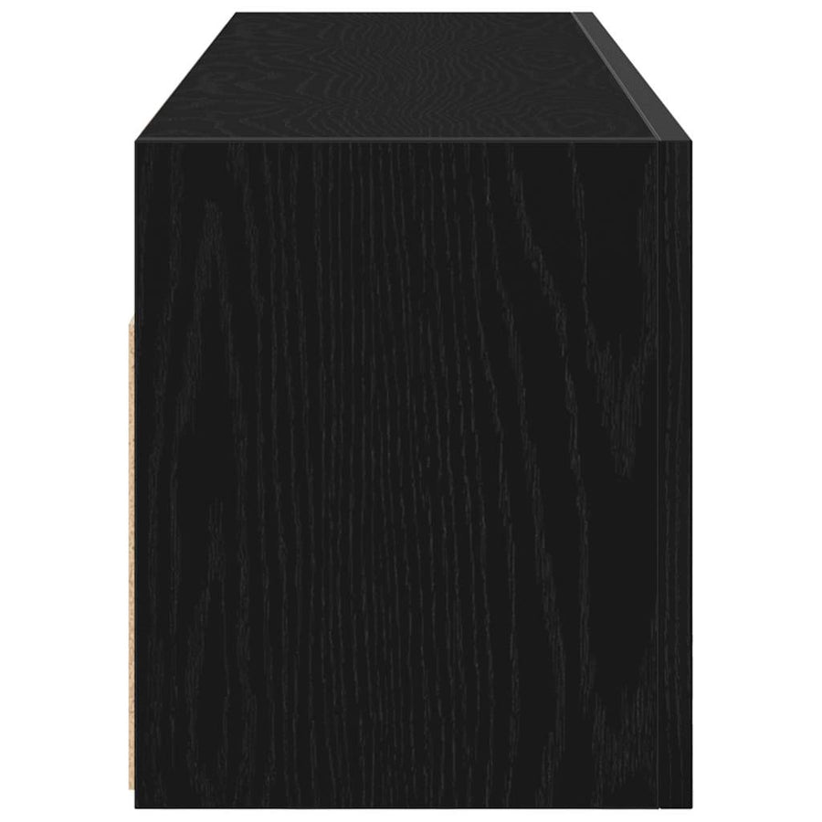 Badkamerwandkast 100x25x30 cm bewerkt hout zwart