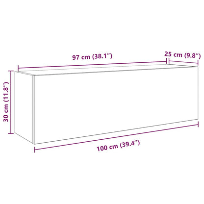 Badkamerwandkast 100x25x30 cm bewerkt hout sonoma eikenkleurig
