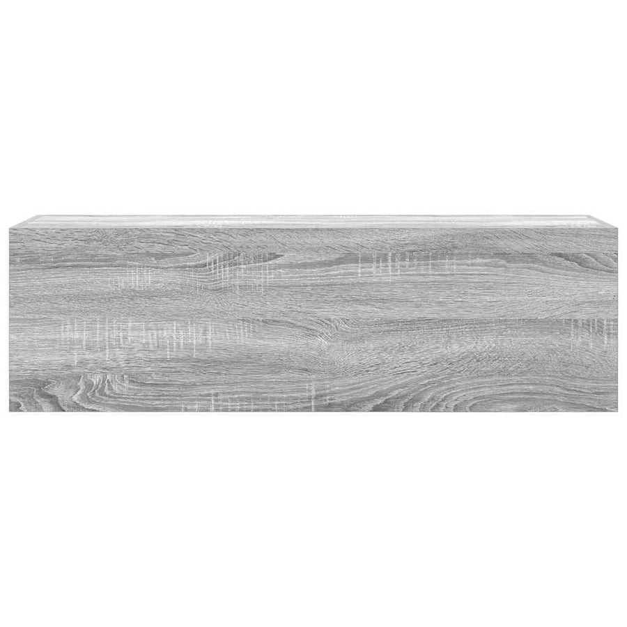 Badkamerwandkast 100x25x30 cm bewerkt hout grijs sonoma eiken