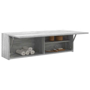 Badkamerwandkast 100x25x30 cm bewerkt hout grijs
