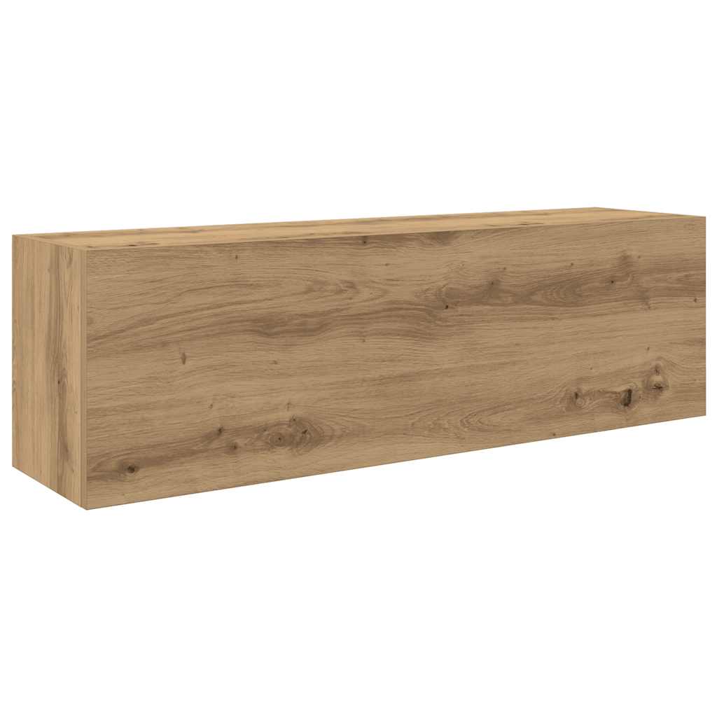 Badkamerwandkast 100X25X30Cm Bewerkt Hout Artisanaal Eikenkleur 100 x 25 x 30 cm artisanaal eikenkleurig