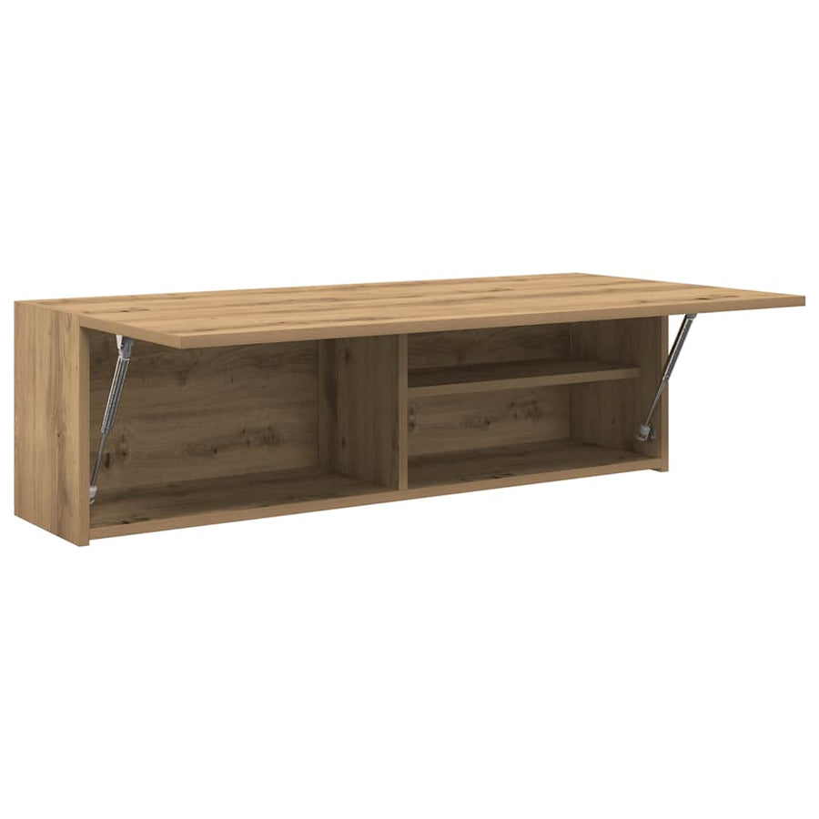 Badkamerwandkast 100X25X30Cm Bewerkt Hout Artisanaal Eikenkleur 100 x 25 x 30 cm artisanaal eikenkleurig