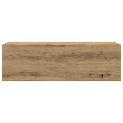 Badkamerwandkast 100X25X30Cm Bewerkt Hout Artisanaal Eikenkleur 100 x 25 x 30 cm artisanaal eikenkleurig