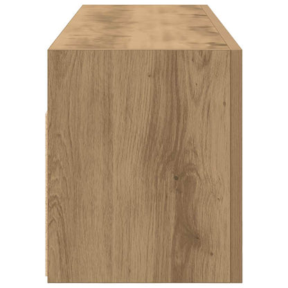 Badkamerwandkast 100X25X30Cm Bewerkt Hout Artisanaal Eikenkleur 100 x 25 x 30 cm artisanaal eikenkleurig