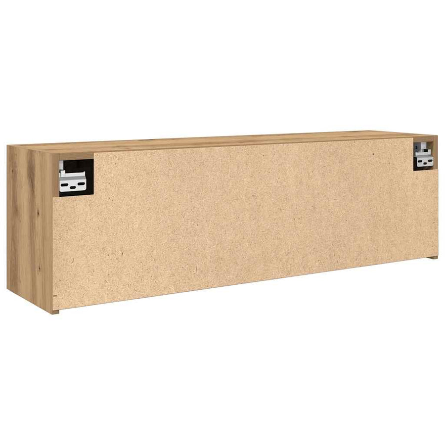 Badkamerwandkast 100X25X30Cm Bewerkt Hout Artisanaal Eikenkleur 100 x 25 x 30 cm artisanaal eikenkleurig