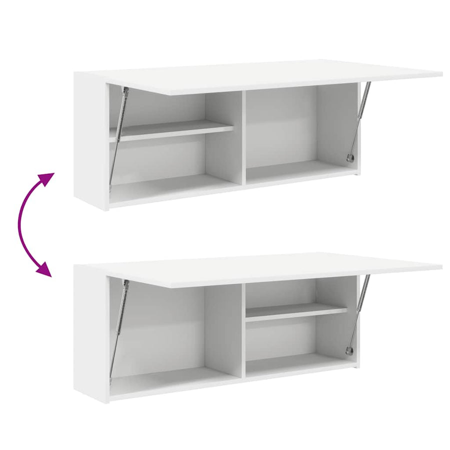 Badkamerwandkast 100x25x40 cm bewerkt hout wit