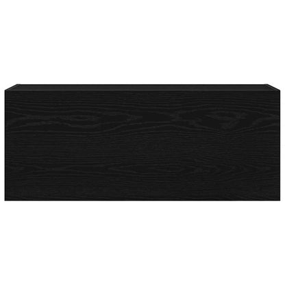 Badkamerwandkast 100x25x40 cm bewerkt hout zwart