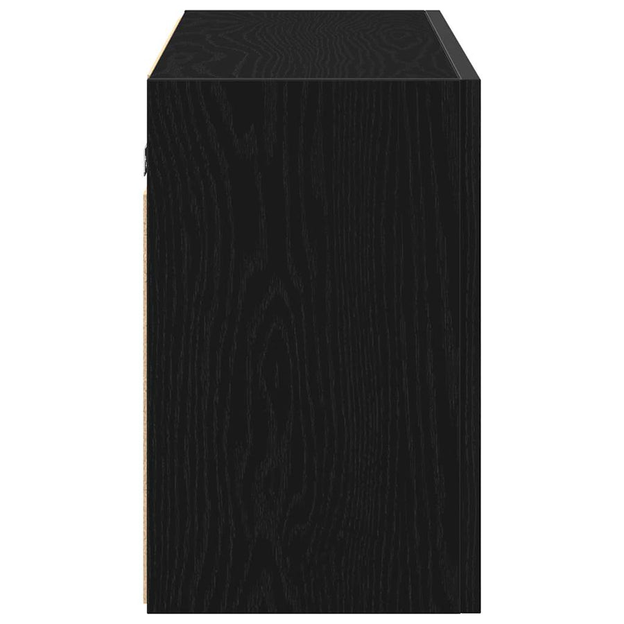 Badkamerwandkast 100x25x40 cm bewerkt hout zwart