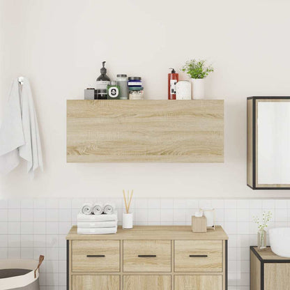 Badkamerwandkast 100x25x40 cm bewerkt hout sonoma eikenkleurig