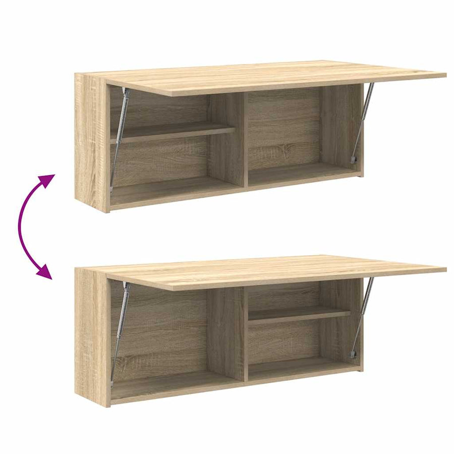 Badkamerwandkast 100x25x40 cm bewerkt hout sonoma eikenkleurig