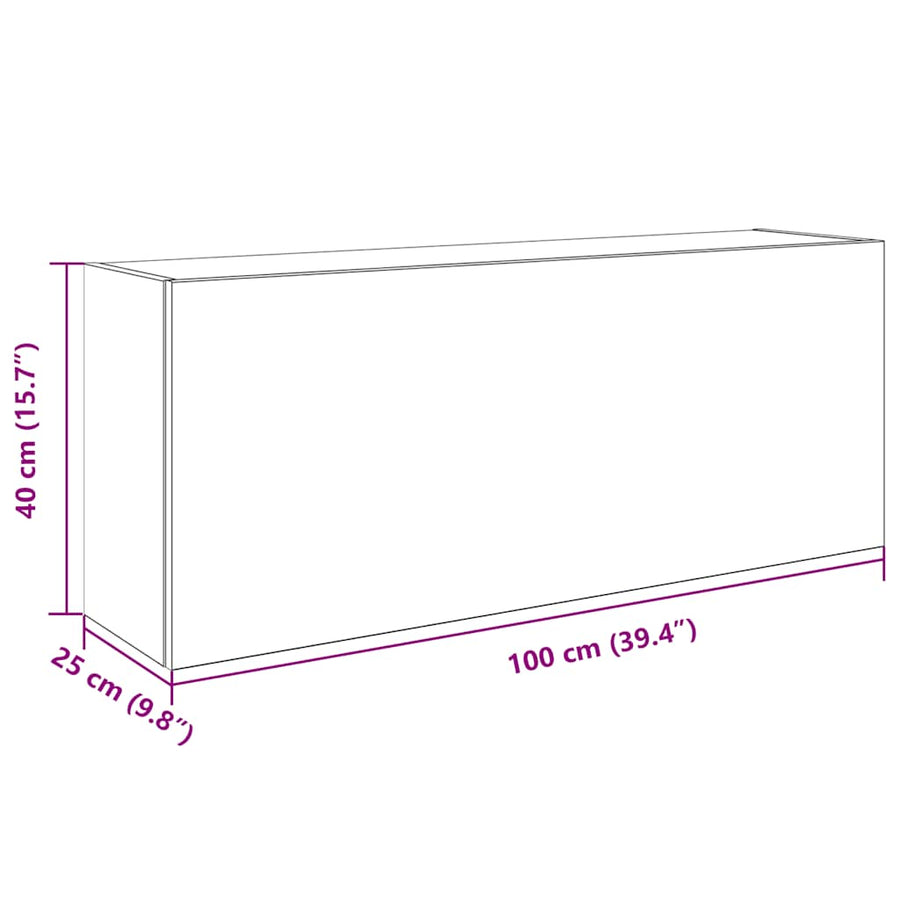 Badkamerwandkast 100x25x40 cm bewerkt hout sonoma eikenkleurig
