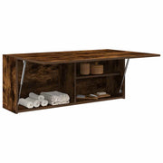 Bathroom wall cabinet 100x25x40 cm engineered wood smoked oak look