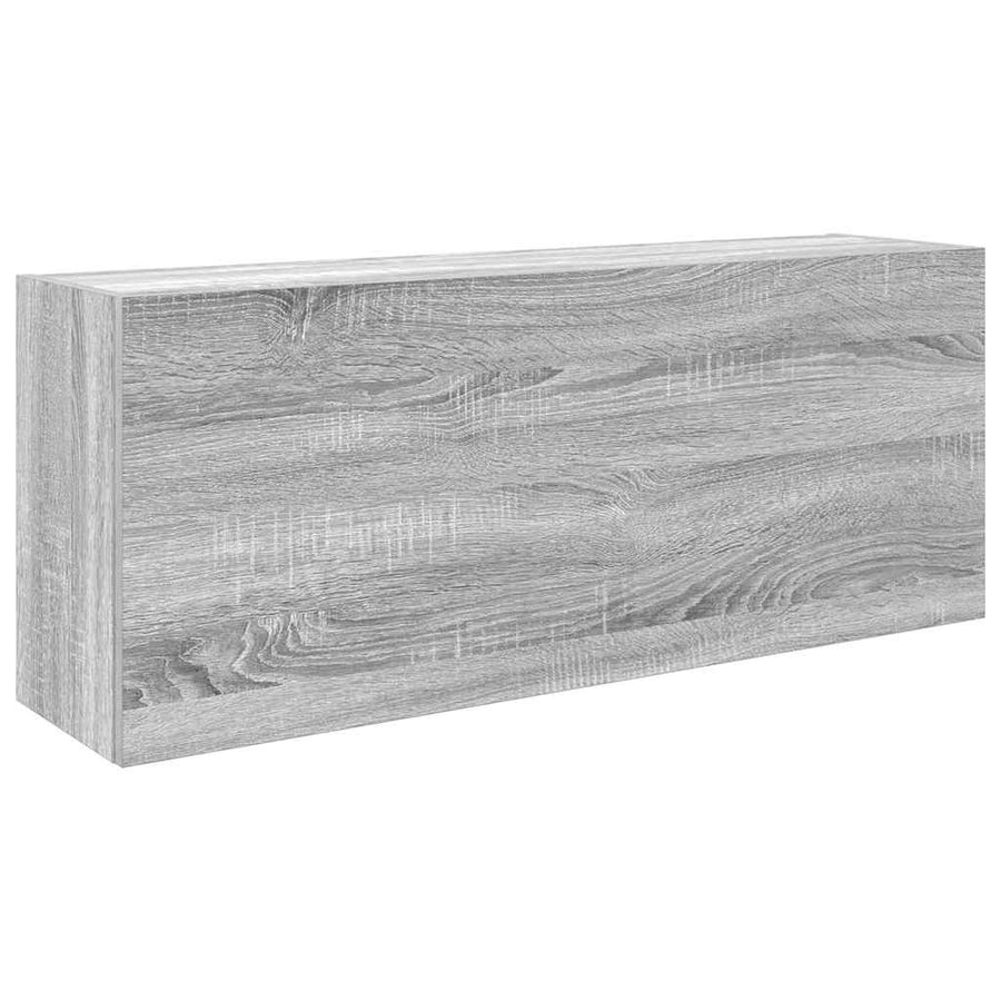 Badkamerwandkast 100x25x40 cm bewerkt hout grijs sonoma eiken