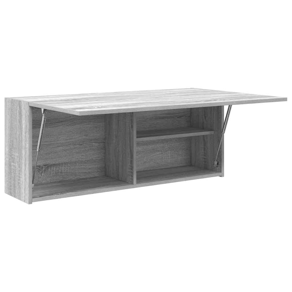 Badkamerwandkast 100x25x40 cm bewerkt hout grijs sonoma eiken