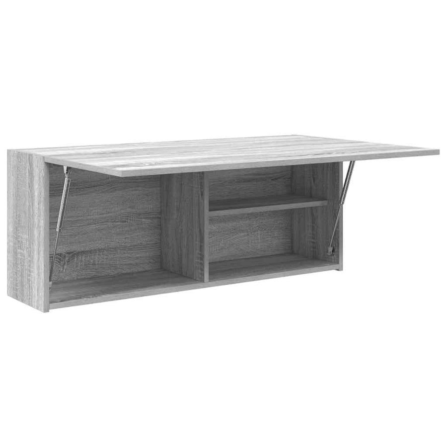 Badkamerwandkast 100x25x40 cm bewerkt hout grijs sonoma eiken