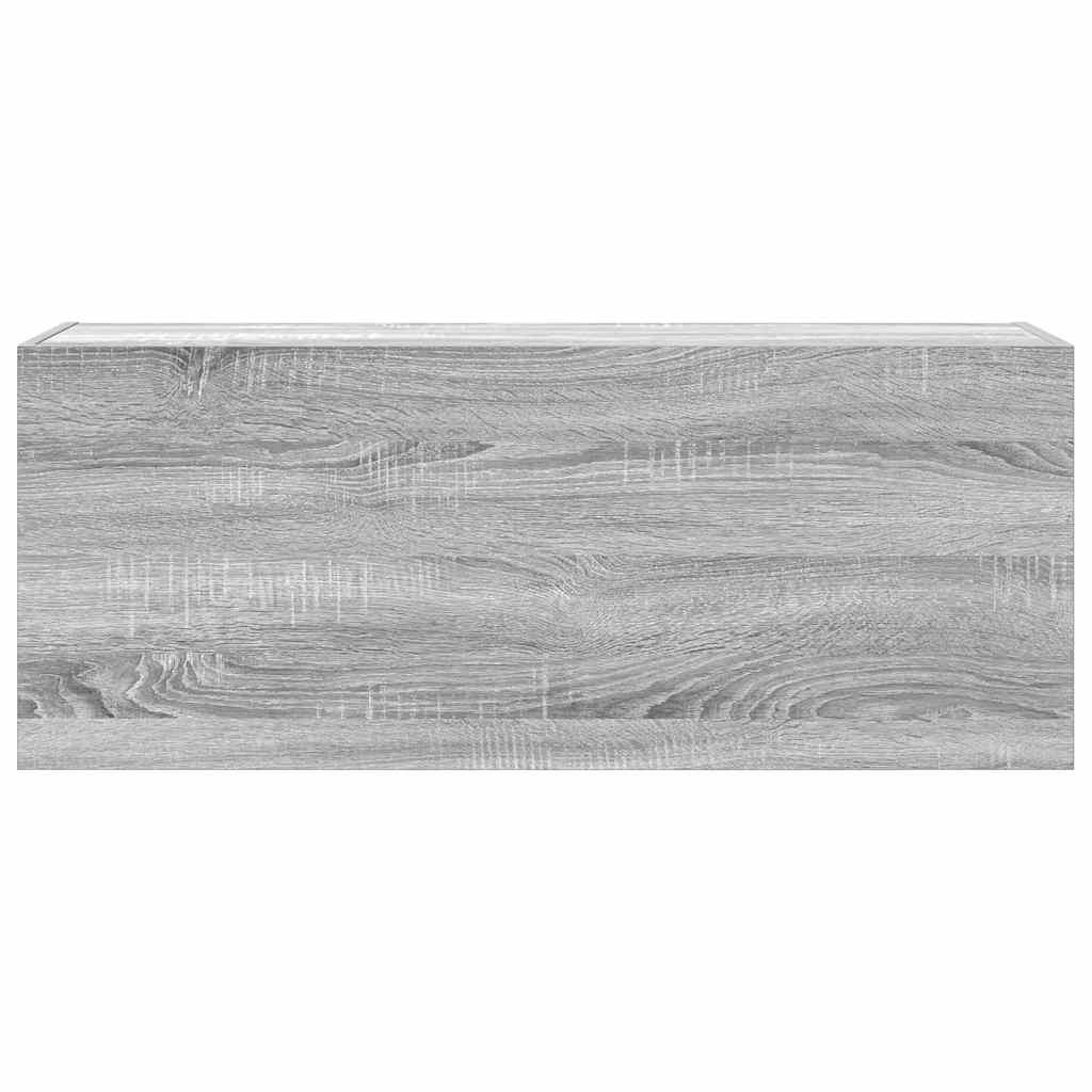 Badkamerwandkast 100x25x40 cm bewerkt hout grijs sonoma eiken