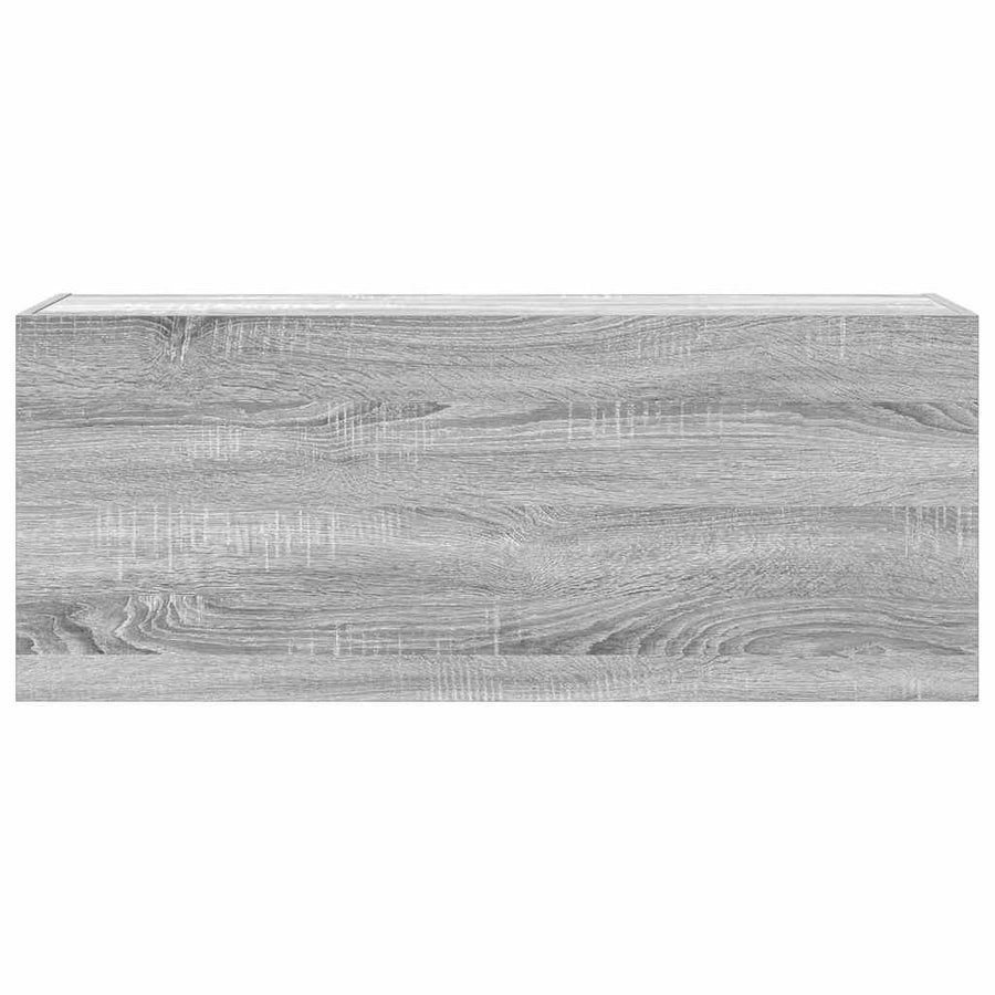 Badkamerwandkast 100x25x40 cm bewerkt hout grijs sonoma eiken