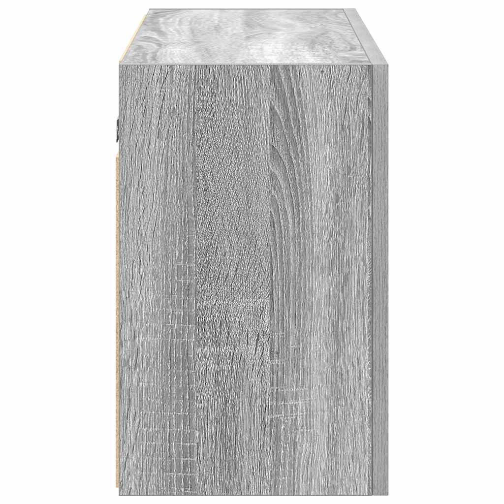 Badkamerwandkast 100x25x40 cm bewerkt hout grijs sonoma eiken
