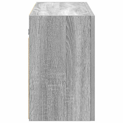 Badkamerwandkast 100x25x40 cm bewerkt hout grijs sonoma eiken