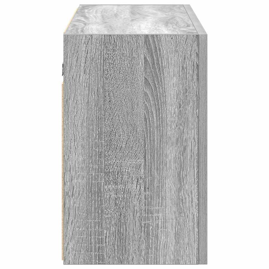 Badkamerwandkast 100x25x40 cm bewerkt hout grijs sonoma eiken