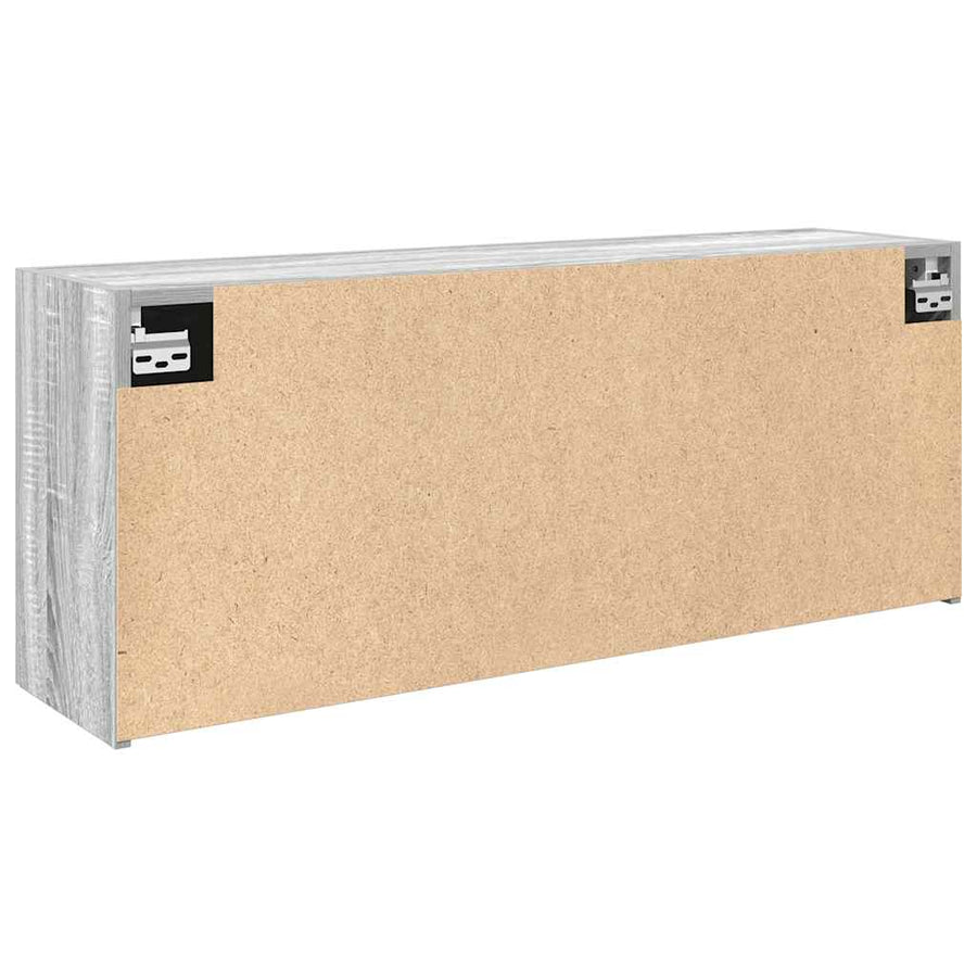 Badkamerwandkast 100x25x40 cm bewerkt hout grijs sonoma eiken