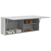 Bathroom wall cabinet 100x25x40 cm engineered wood grey Sonoma oak