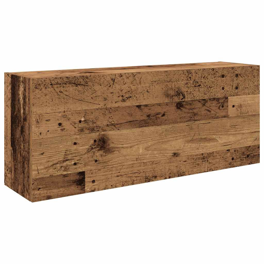 Badkamerwandkast 100x25x40 cm bewerkt hout oud houtkleurig