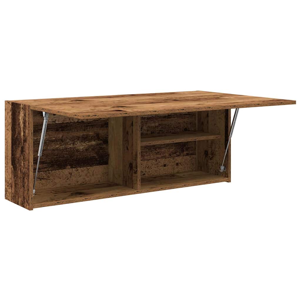 Badkamerwandkast 100x25x40 cm bewerkt hout oud houtkleurig