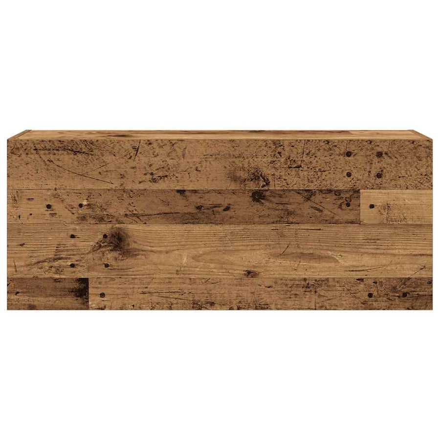 Badkamerwandkast 100x25x40 cm bewerkt hout oud houtkleurig