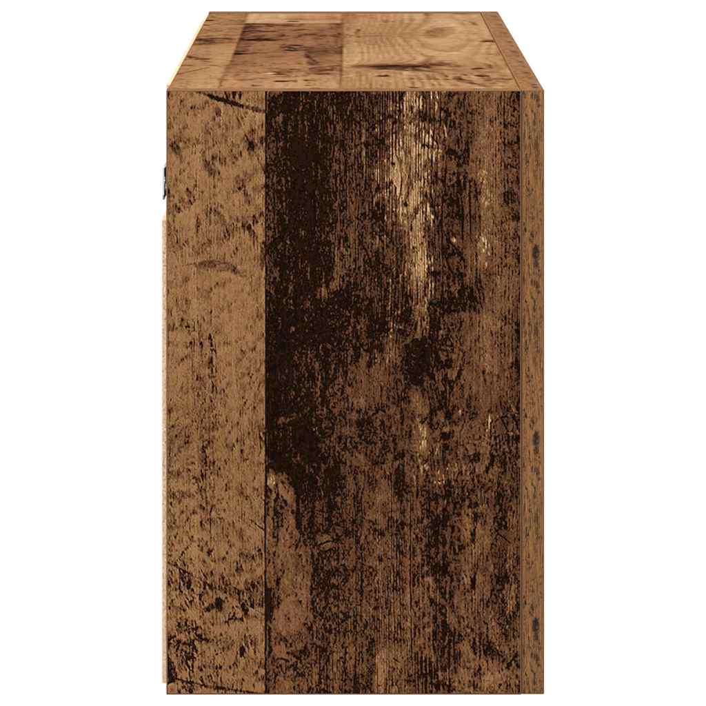 Badkamerwandkast 100x25x40 cm bewerkt hout oud houtkleurig