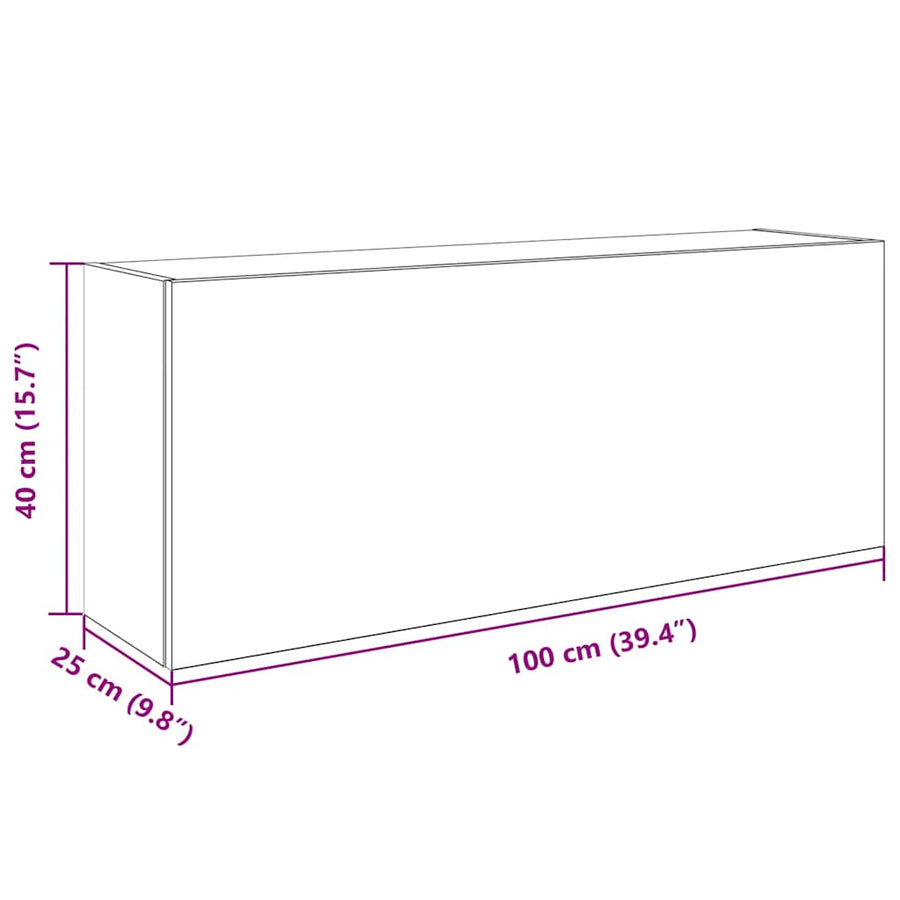 Badkamerwandkast 100x25x40 cm bewerkt hout oud houtkleurig