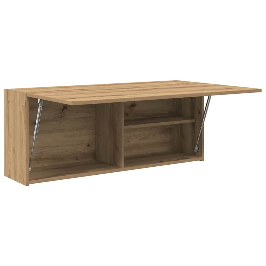 Badkamerwandkast 100X25X40Cm Bewerkt Hout Artisanaal Eikenkleur 100 x 25 x 40 cm artisanaal eikenkleurig