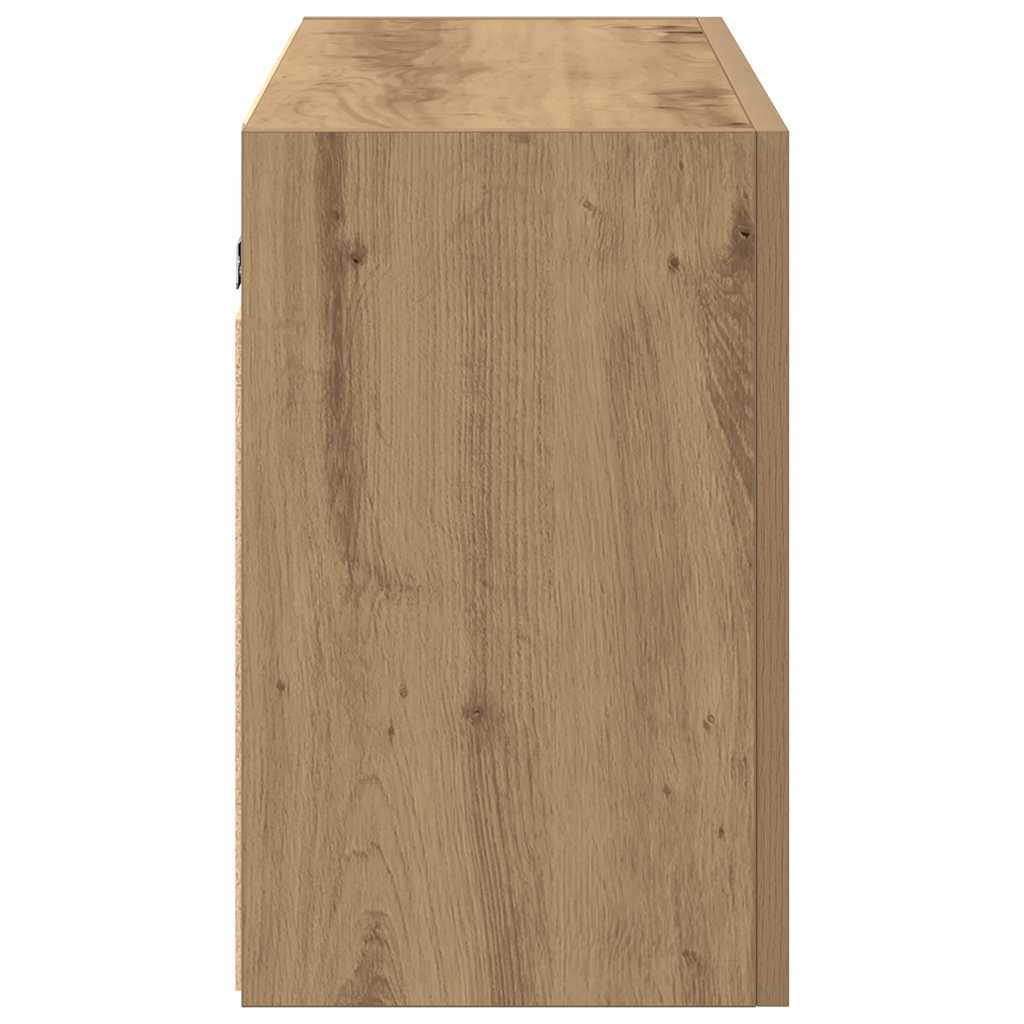 Badkamerwandkast 100X25X40Cm Bewerkt Hout Artisanaal Eikenkleur 100 x 25 x 40 cm artisanaal eikenkleurig