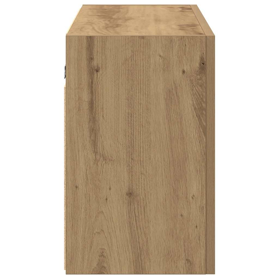 Badkamerwandkast 100X25X40Cm Bewerkt Hout Artisanaal Eikenkleur 100 x 25 x 40 cm artisanaal eikenkleurig