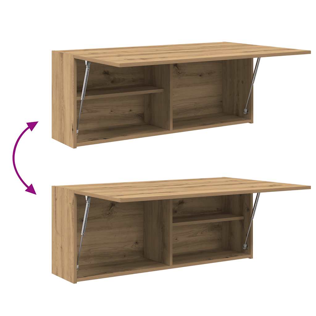 Badkamerwandkast 100X25X40Cm Bewerkt Hout Artisanaal Eikenkleur 100 x 25 x 40 cm artisanaal eikenkleurig