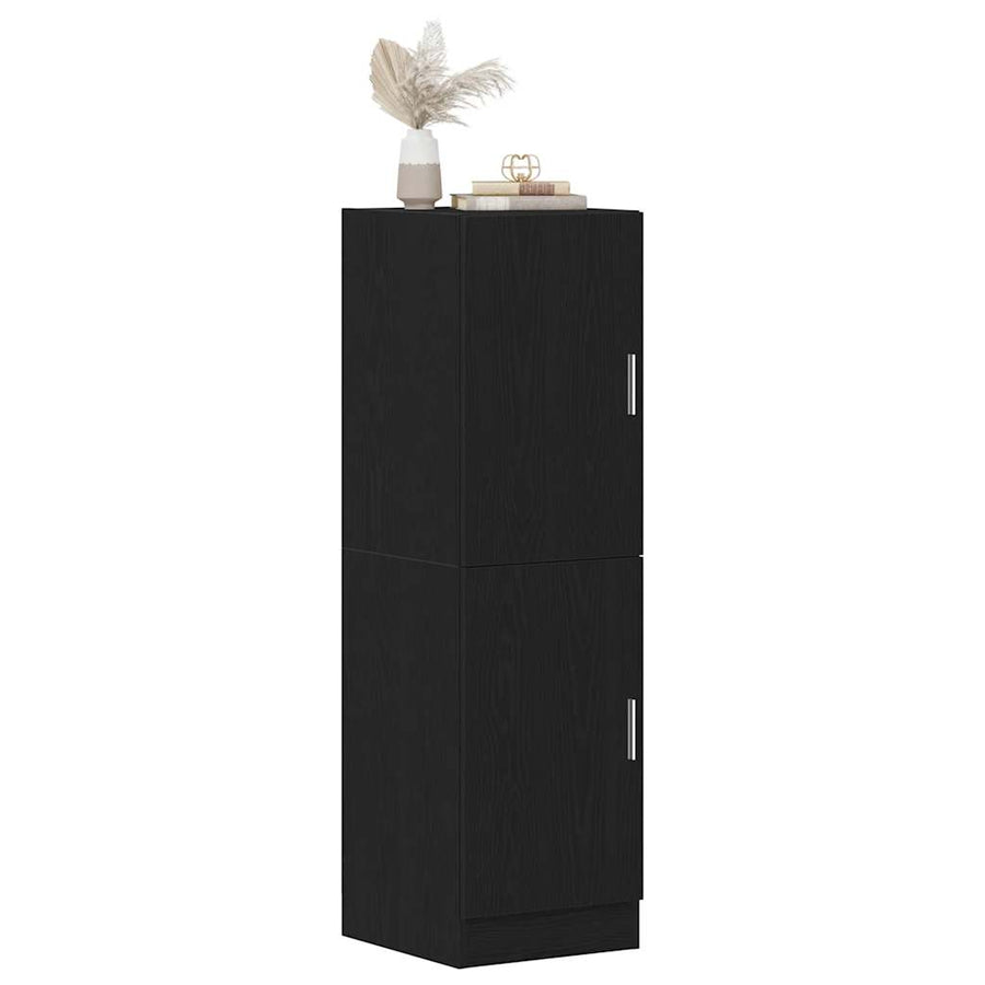 Keukenkast 38x41,5x131,5 cm bewerkt hout zwart