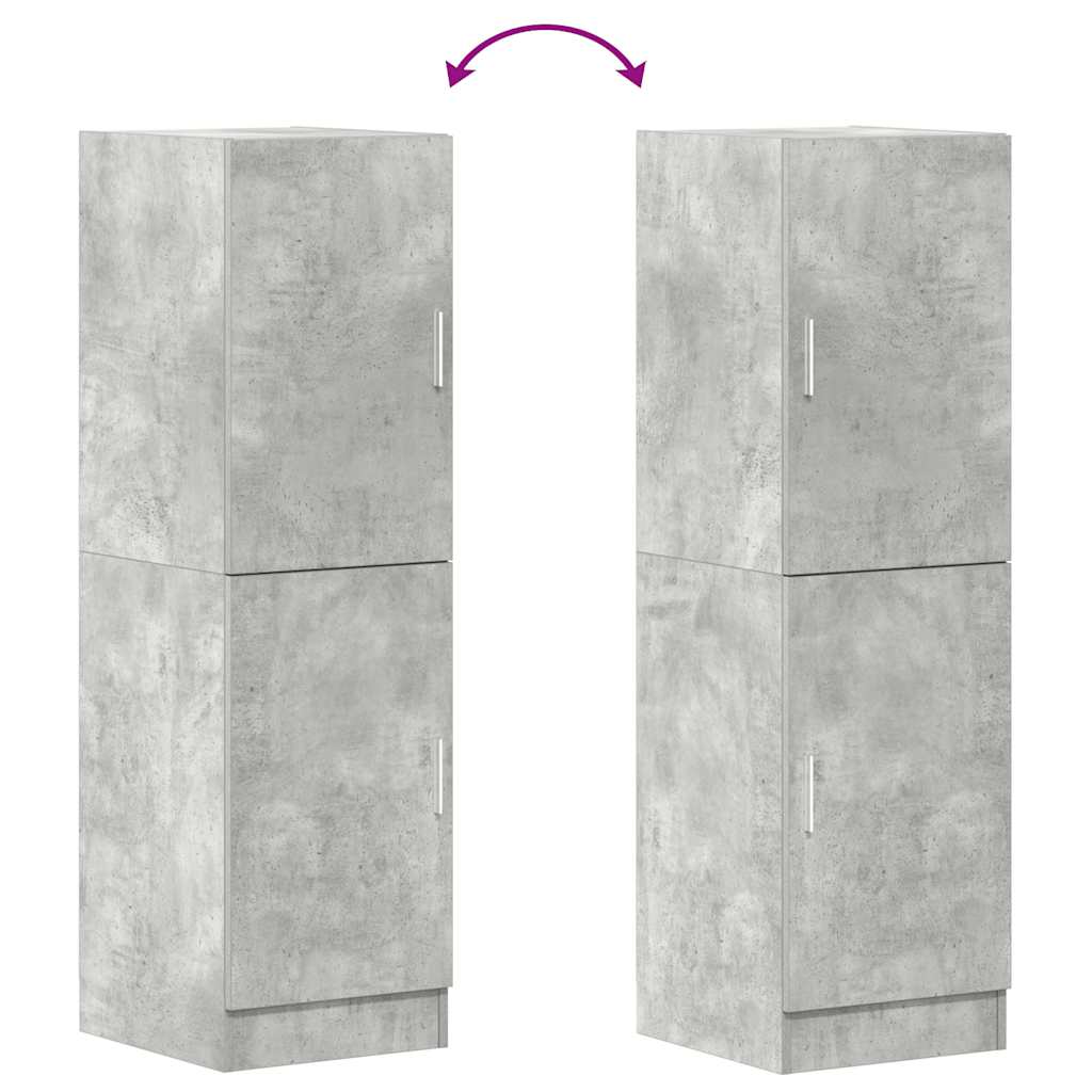 Keukenkast 38x41,5x131,5 cm bewerkt hout betongrijs