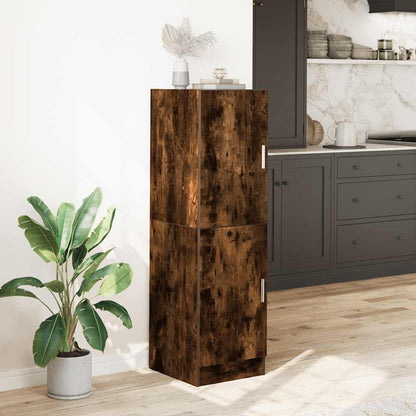 Keukenkast 38x41,5x131,5 cm bewerkt hout gerookt eikenkleurig