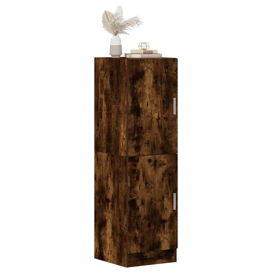 Keukenkast 38x41,5x131,5 cm bewerkt hout gerookt eikenkleurig