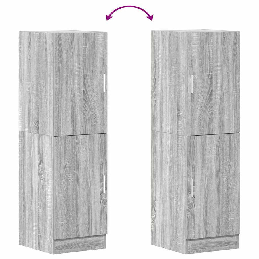 Keukenkast 38x41,5x131,5 cm bewerkt hout grijs sonoma eiken