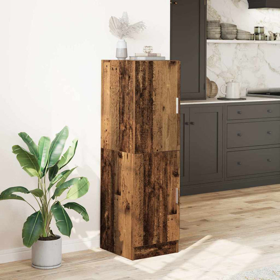Keukenkast 38x41,5x131,5 cm bewerkt hout oud houtkleurig