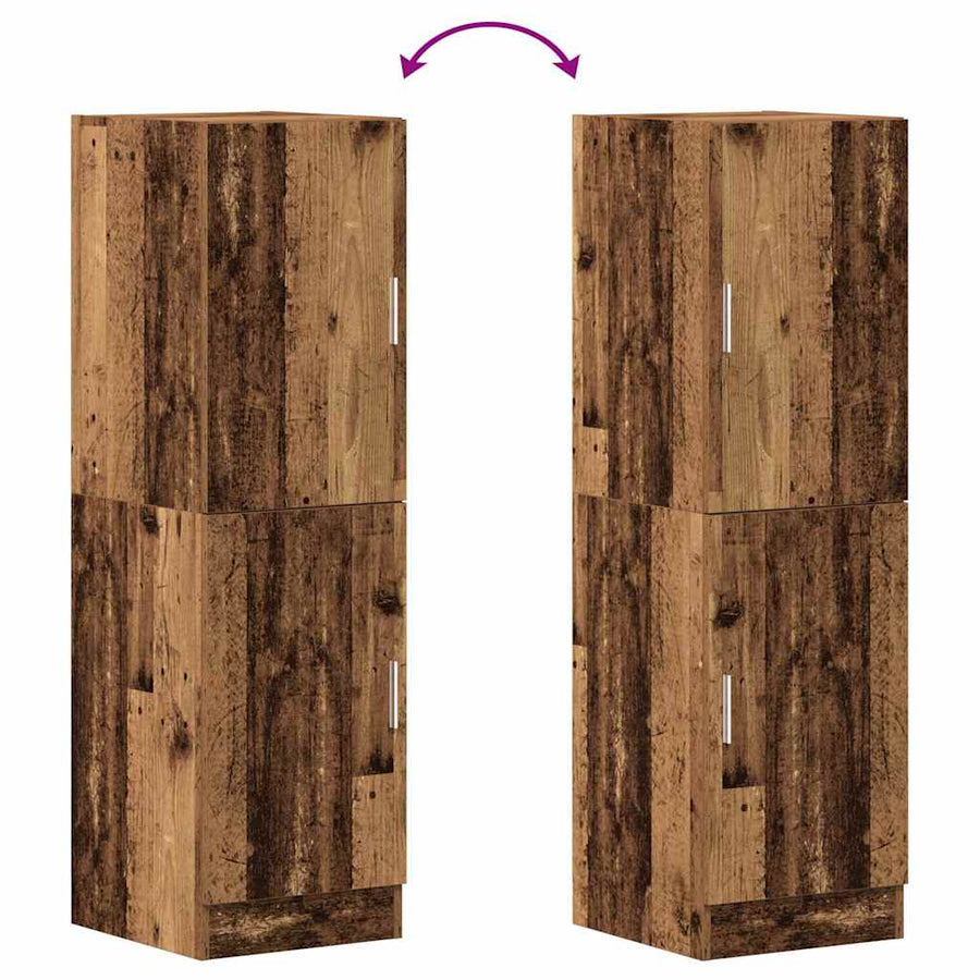 Keukenkast 38x41,5x131,5 cm bewerkt hout oud houtkleurig
