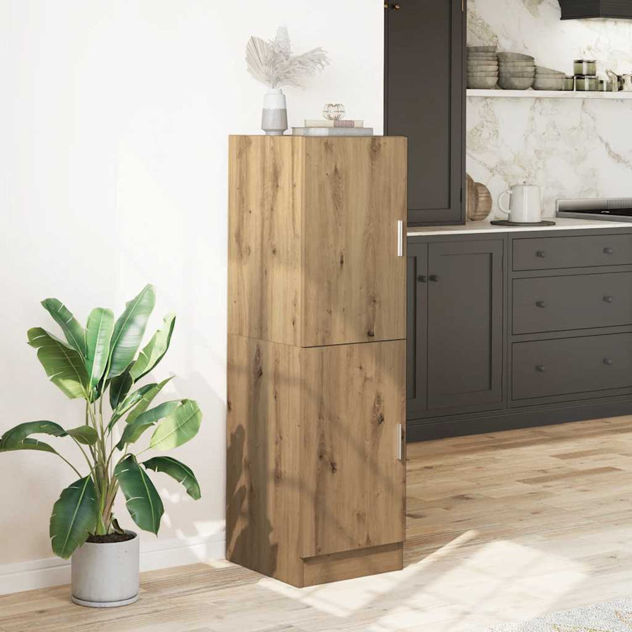 Keukenkast 38x41,5x131,5 cm bewerkt hout artisanaal eiken
