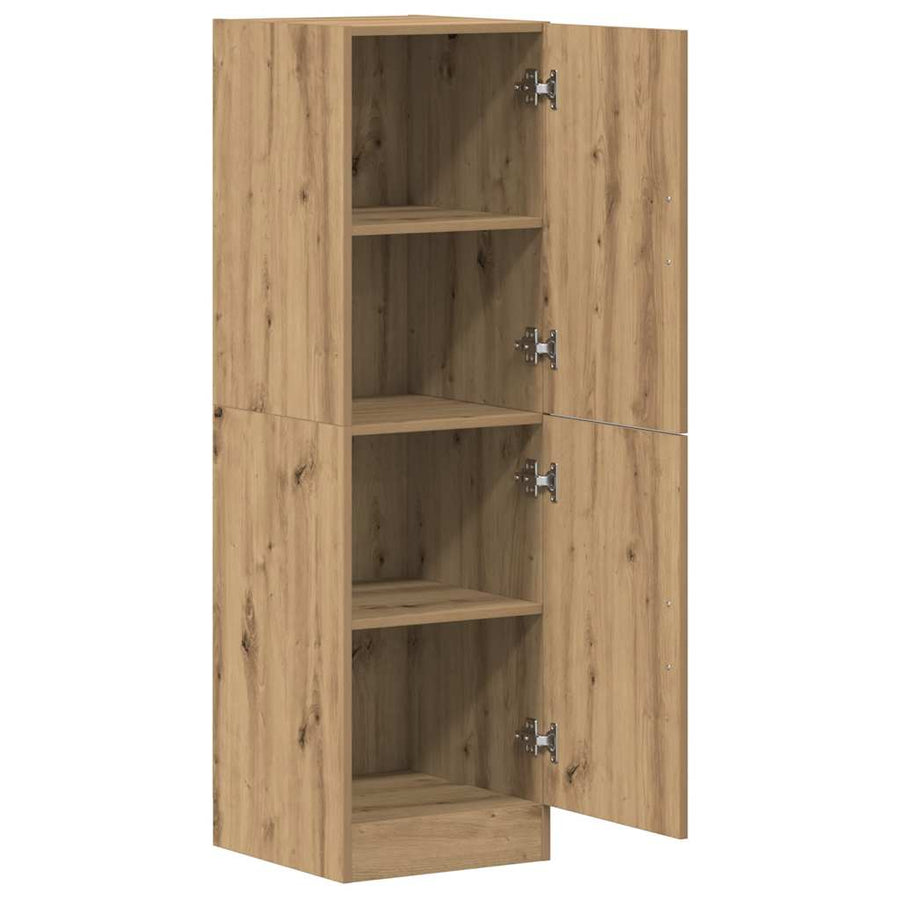 Keukenkast 38x41,5x131,5 cm bewerkt hout artisanaal eiken