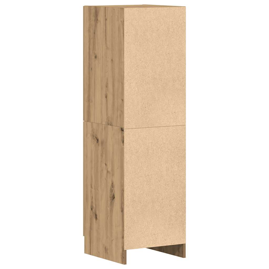 Keukenkast 38x41,5x131,5 cm bewerkt hout artisanaal eiken