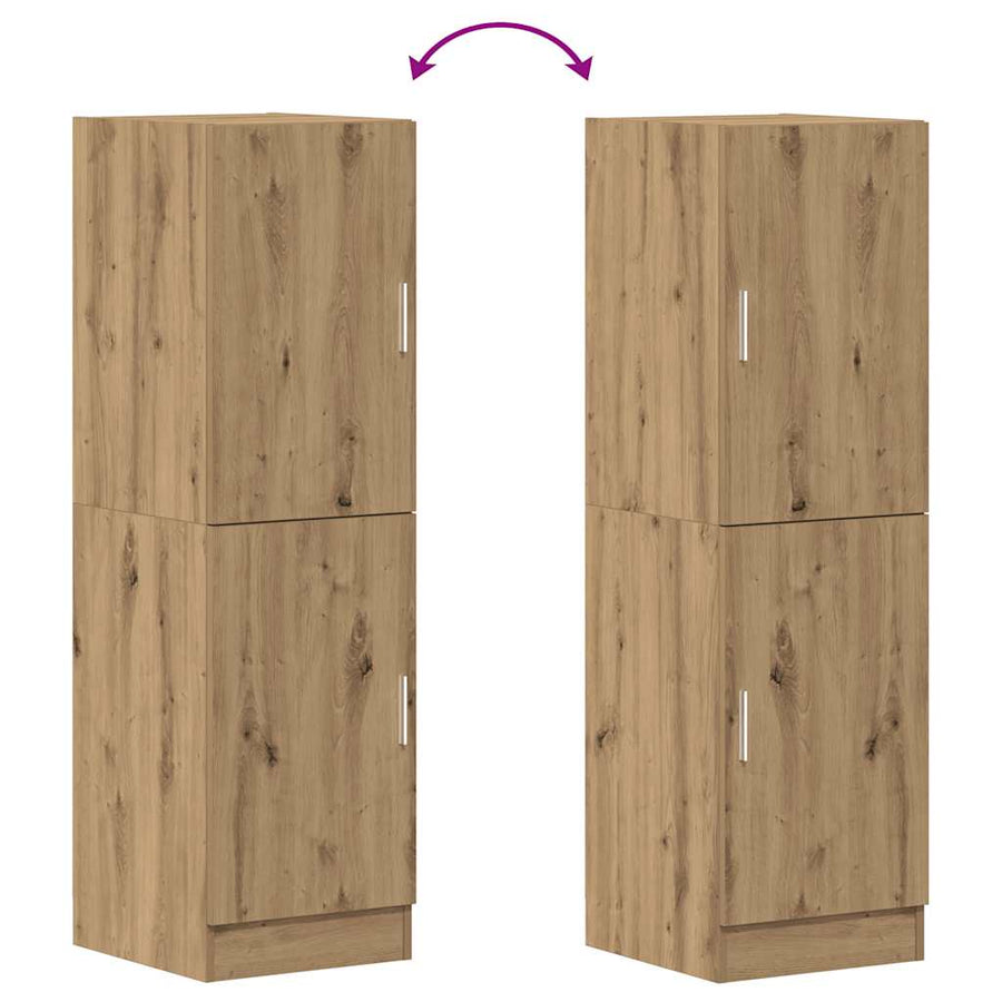 Keukenkast 38x41,5x131,5 cm bewerkt hout artisanaal eiken