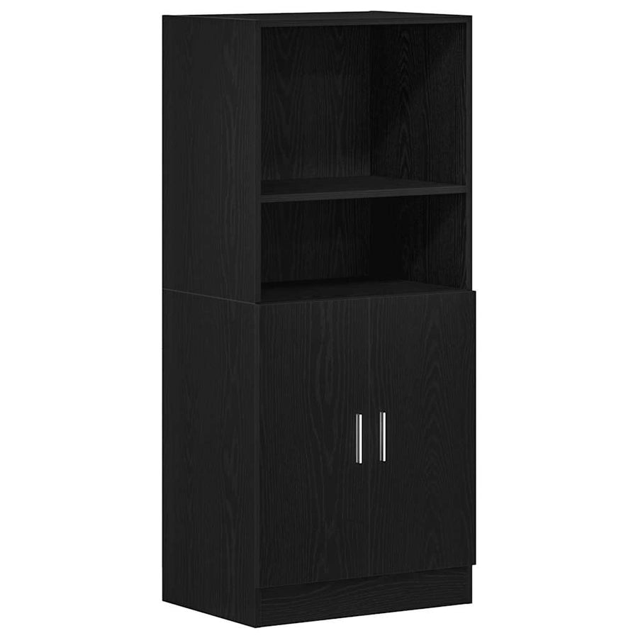 Keukenkast 57x41,5x131,5 cm bewerkt hout zwart