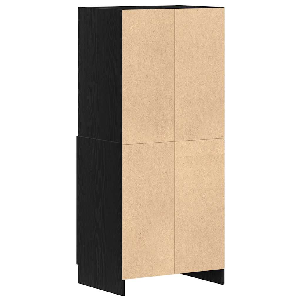 Keukenkast 57x41,5x131,5 cm bewerkt hout zwart