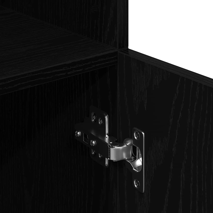 Keukenkast 57x41,5x131,5 cm bewerkt hout zwart